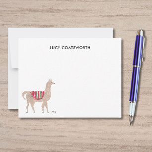 Cartão De Notas Cute Llama Personalizou Boho Animal Trabalho de ar