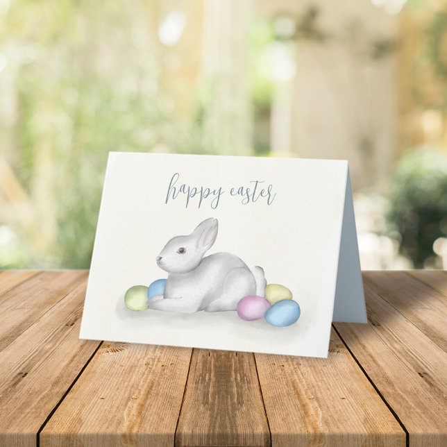 Cartão De Notas Cute Pastel Happy Easter Bunny Simple Classic  (Criador carregado)