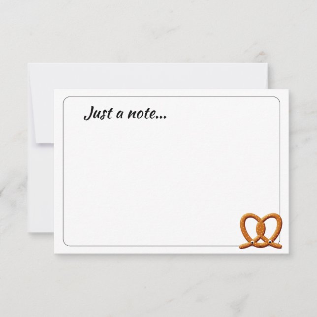 Cartão De Notas Cute Pretzel Drawing Custom Just a Note (Frente)