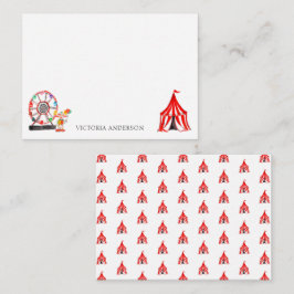 Cartão De Notas Cute Show de Circo Carnaval Palhaços Balões Crianç