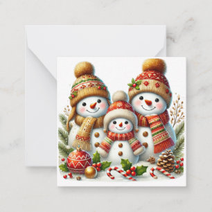 Cartão De Notas Cute Snowman