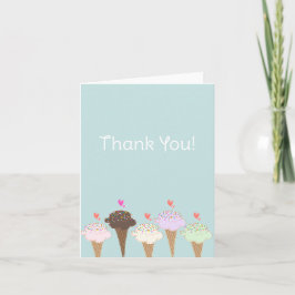 Cartão De Notas Cute Sorvete de Casquinha Obrigada