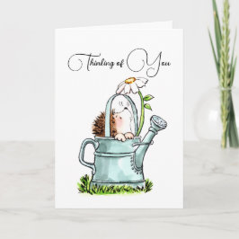 Cartão De Notas Cute Thinking of You Notecard with Hedgehog