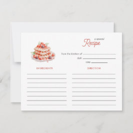 Cartão De Notas Cute Waffles Bridal Shower brunch Recipe card