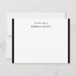 Cartão De Notas Da Mesa De | Design Clássico Preto e Branco