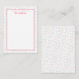 Cartão De Notas Da mesa de - Nome personalizado do professor - Alf