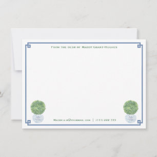 Cartão De Notas Da Mesa De Papelaria Personalizada Clássica