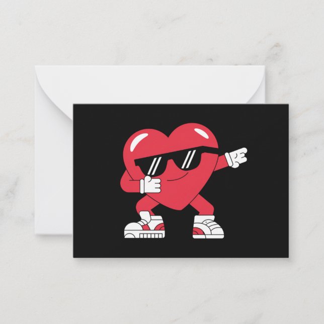 Cartão De Notas Dabbing Heart Engraçado Gift Dia de os namorados (Frente)