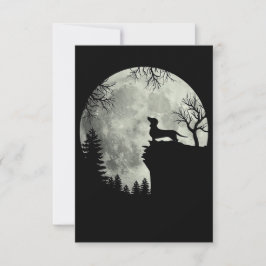Cartão De Notas Dachshund E Lua Halloween