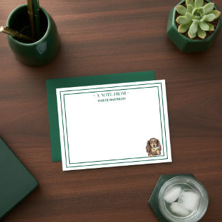 Cartão De Notas Dachshund Martini Desenhado à Mão Flat