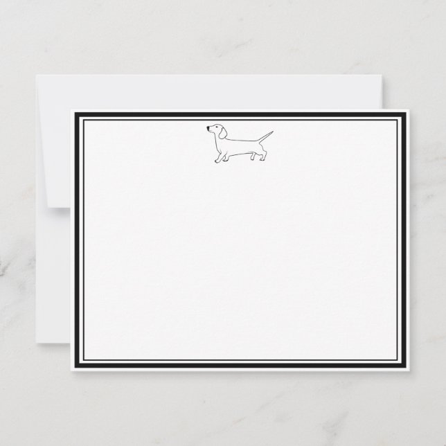 Cartão De Notas Dachshund Stationery (Frente)