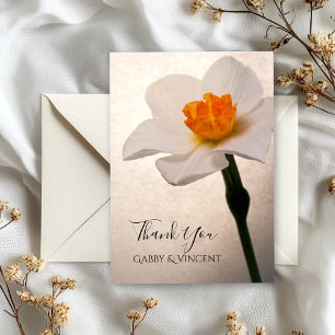 Cartão De Notas Daffodil branco do primavera que Wedding o