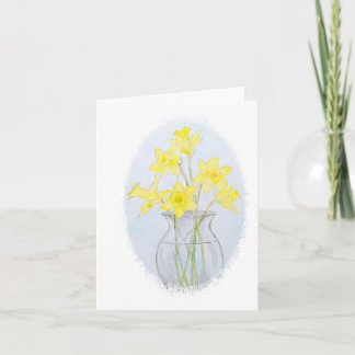 Cartão De Notas Daffodilos de Aquarela