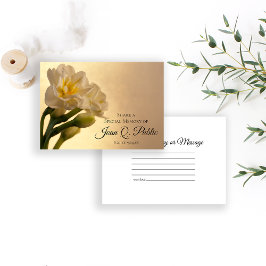 Cartão De Notas Daffodils Duplos Brancos Compartilham um Funeral d