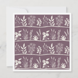 Cartão De Notas Dainty Meadow Minimalist Botanical Silhouette Plum