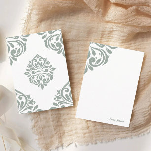 Cartão De Notas Damask Ambience Pale Olive