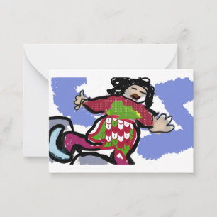 Cartão De Notas dança do skate de gelo