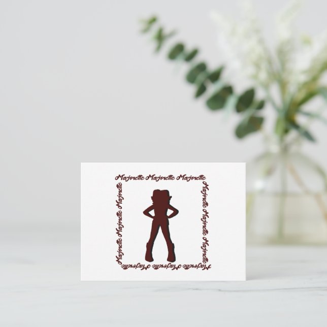 Cartão De Notas Dancer Majorette Notecard B ( White Burgundy ) (Em pé/Frente)