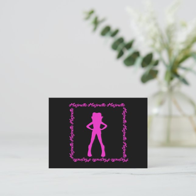 Cartão De Notas Dancer Majorette Notecard C ( Fuchsia Black ) (Em pé/Frente)