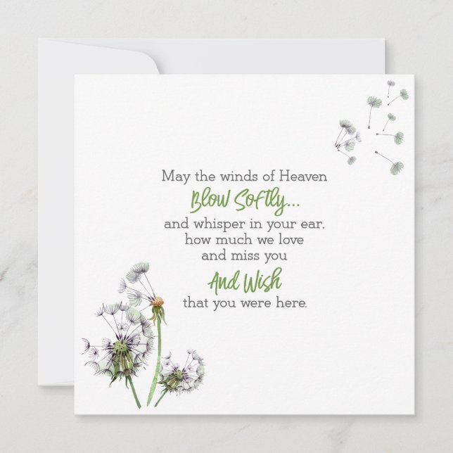 Cartão De Notas Dandelion Lembrança (Frente)