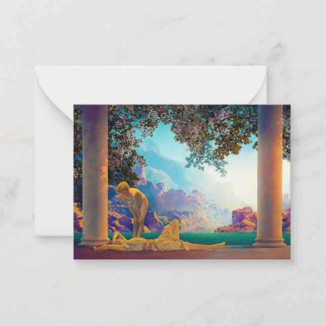 Cartão De Notas Daybreak, 1922, por Maxfield Parrish (Frente)