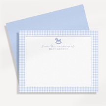 Cartão de Notas de Berçário Personalizado Blue Gin
