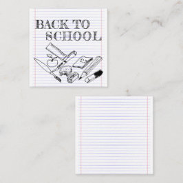 Cartão De Notas De volta à escola