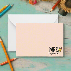 Cartão De Notas De volta à Escola Professora Apreciação Rosa Menin