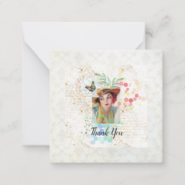 Cartão De Notas Deco de Arte de Vovó (Frente)