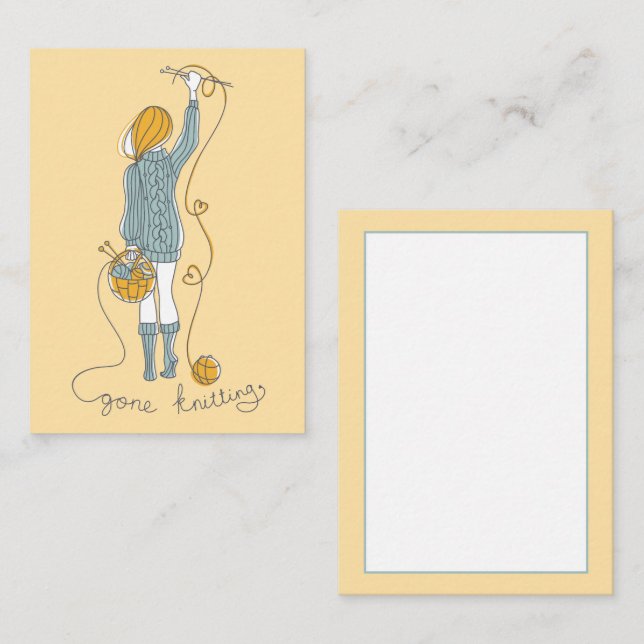 Cartão De Notas Dedicado de tricô (Frente/Verso)