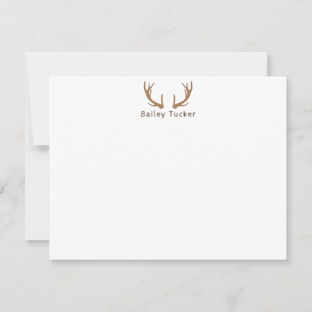 Cartão De Notas Deer Antlers Caçando Personalizado Caçador Externo (Frente)