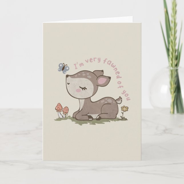 Cartão De Notas Deer Pun: Eu estou muito convencido de você (Frente)