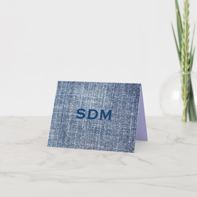 Cartão De Notas Denim Monograma (Frente)