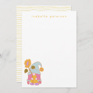 Cartão De Notas Denominação Personalizada Gnome Pastel Pastel de G
