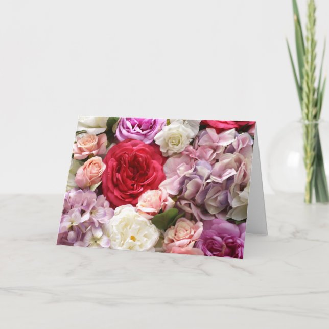 Cartão De Notas Dentro Bonito Elegante Floral Dobrado (Frente)