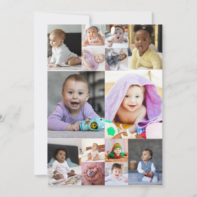 Cartão De Notas Desenhe Seu Próprio Colagem de 14 Fotos (Frente)