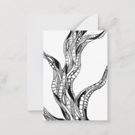 Cartão De Notas Desenho a Caneta de Árvore Abstrata Curva Ondulada