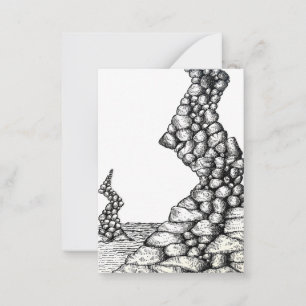 Cartão De Notas Desenho Abstrato de Penhascos Rochosos em Ângulo