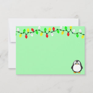 Cartão De Notas Desenho Animado de Pinguim Fofo Natal Personalizad