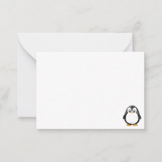Cartão De Notas Desenho animado de pinguim personalizado em branco