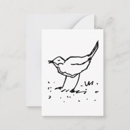 Cartão De Notas Desenho de Arte de Caneta de Pássaro de Desenho An