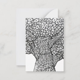 Cartão De Notas Desenho de árvore abstrata com formas ovais