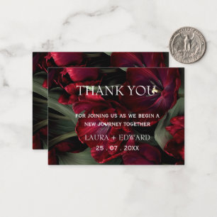 Cartão De Notas desenho de casamento floral borgonha apresentando