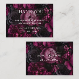 Cartão De Notas desenho de casamento floral borgonha com rico vinh