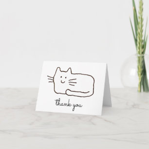 Cartão De Notas Desenho de Gato de Desenho Animado Divertido Dobra