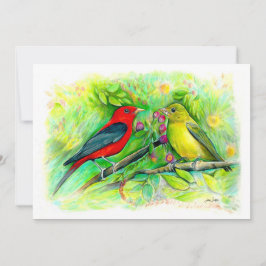 Cartão De Notas Desenho de Lápis de Cores Aquáticas