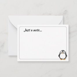 Cartão De Notas Desenho de pinguim fofo em branco apenas uma nota