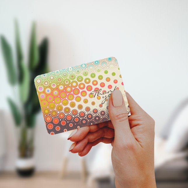 Cartão De Notas Design de arte floral moderna Obrigado nota (Criador carregado)