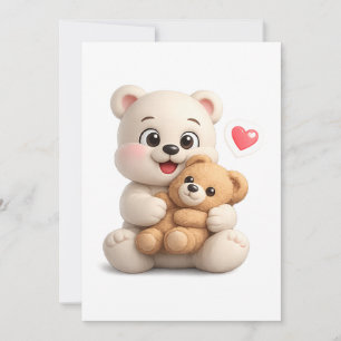 Cartão De Notas Design de Urso de Pelúcia Adorável e Fofo