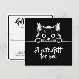 Cartão De Notas Design Minimalista de Gatinho Fofo - GATO 1